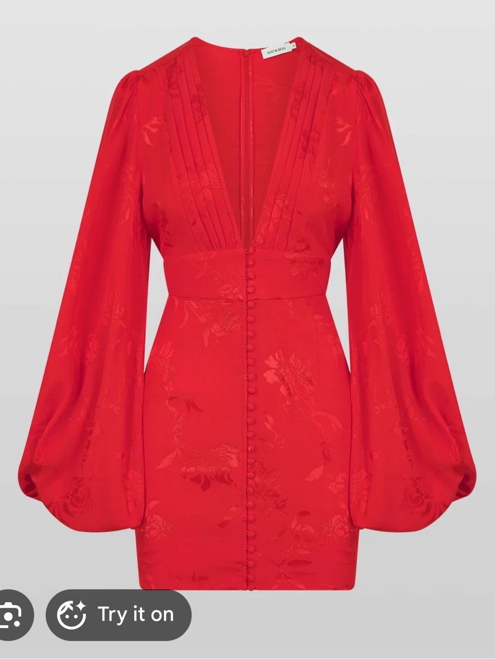 Rat & Boa Red Isabella Plunge Neck Mini Dress